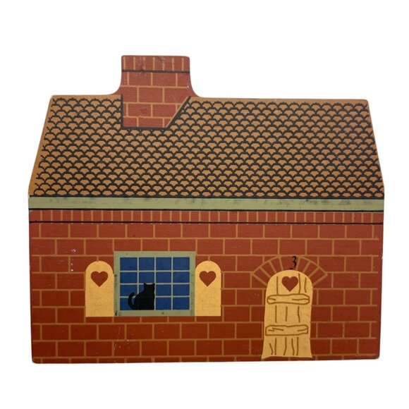 Three Little Pigs Wood Shelf Sitters The Cats Meow Village 1997 Vintage -Retired - Picture 8 of 16